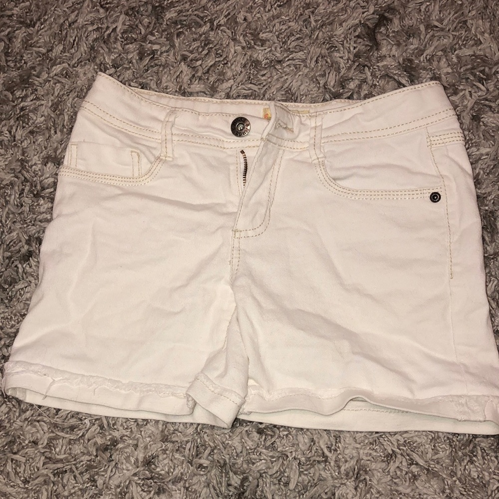 White jean shorts